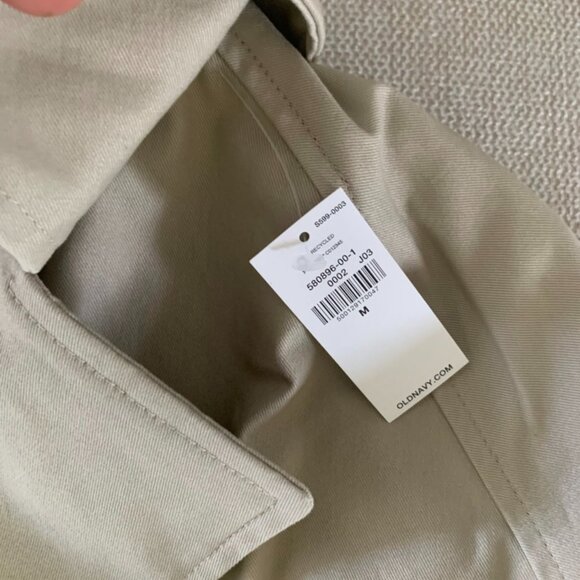 NWT Old Navy Oversized Double Breasted Short Trench Coat M - Picture 8 of 9